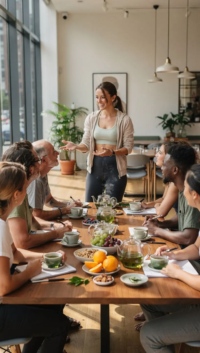Gros plan sur des feuilles de thГ© vert fraГ®chement cueillies
