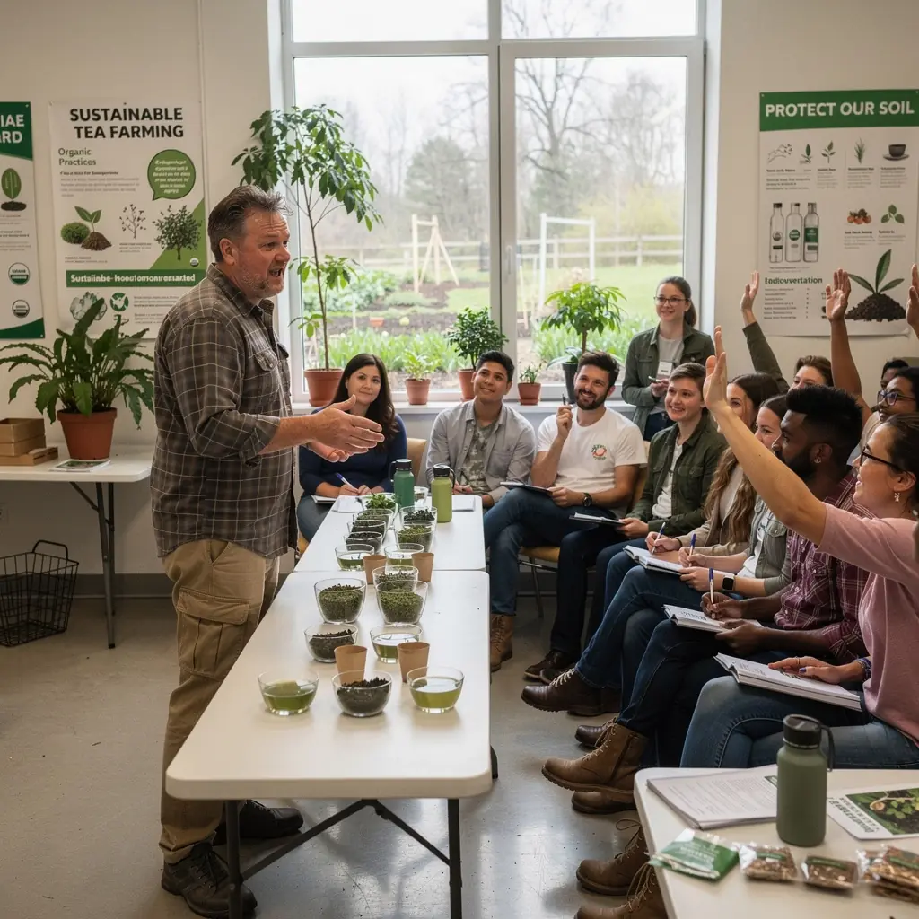 Infusion traditionnelle de thГ© vert dans une tasse en cГ©ramique