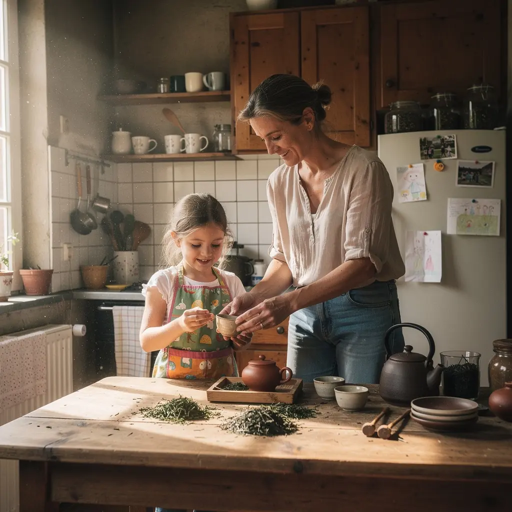 Un ancien pot en céramique, utilisé pour préparer le thé selon des méthodes traditionnelles