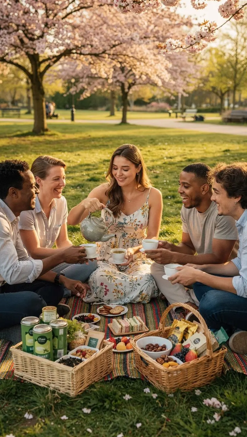 Un jardin de thé verdoyant, illustrant l'origine naturelle des feuilles utilisées