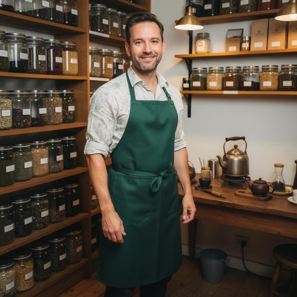 Feuilles de thé vert biologiques fraîchement cueillies dans un jardin luxuriant.